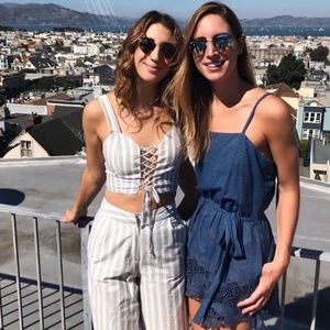 LF Striped Lace Up Two Piece Set